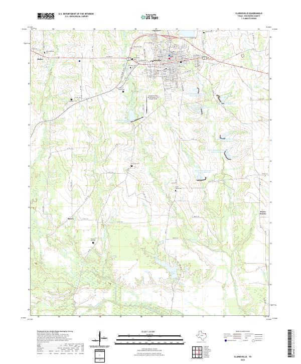 US Topo 7.5-minute map for Clarksville TX