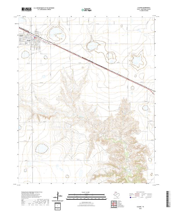 US Topo 7.5-minute map for Claude TX