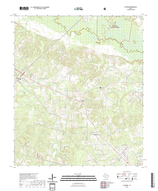US Topo 7.5-minute map for Clawson TX
