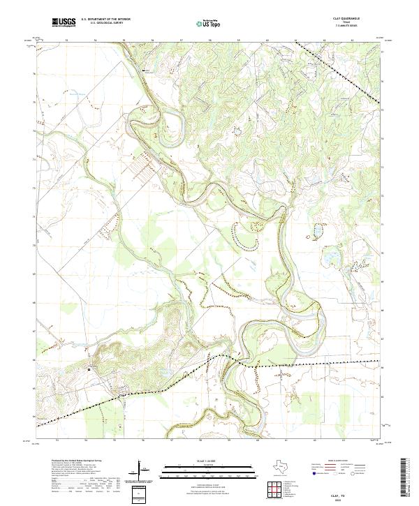 US Topo 7.5-minute map for Clay TX