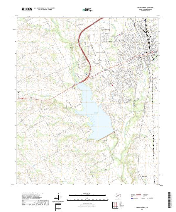 US Topo 7.5-minute map for Cleburne West TX