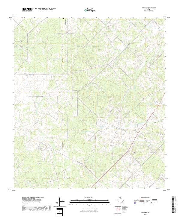 US Topo 7.5-minute map for Clegg NE TX