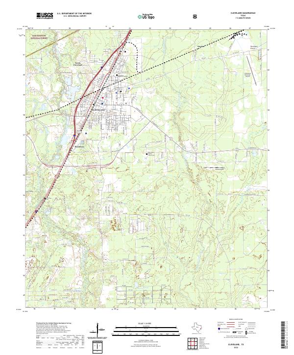 US Topo 7.5-minute map for Cleveland TX