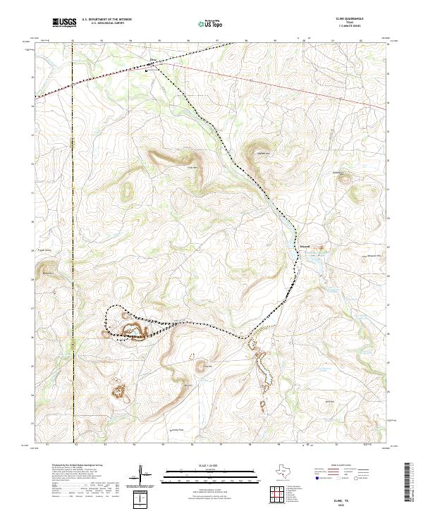 US Topo 7.5-minute map for Cline TX