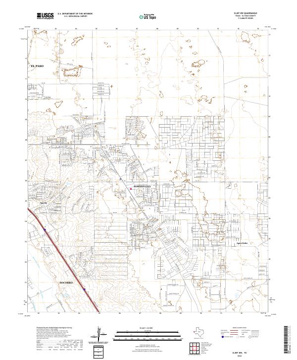 US Topo 7.5-minute map for Clint NW TX