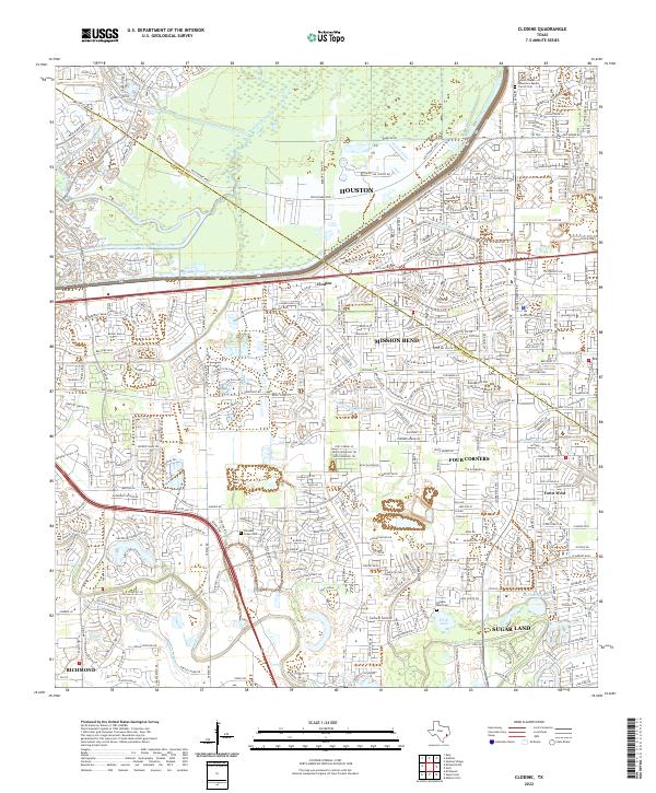 US Topo 7.5-minute map for Clodine TX