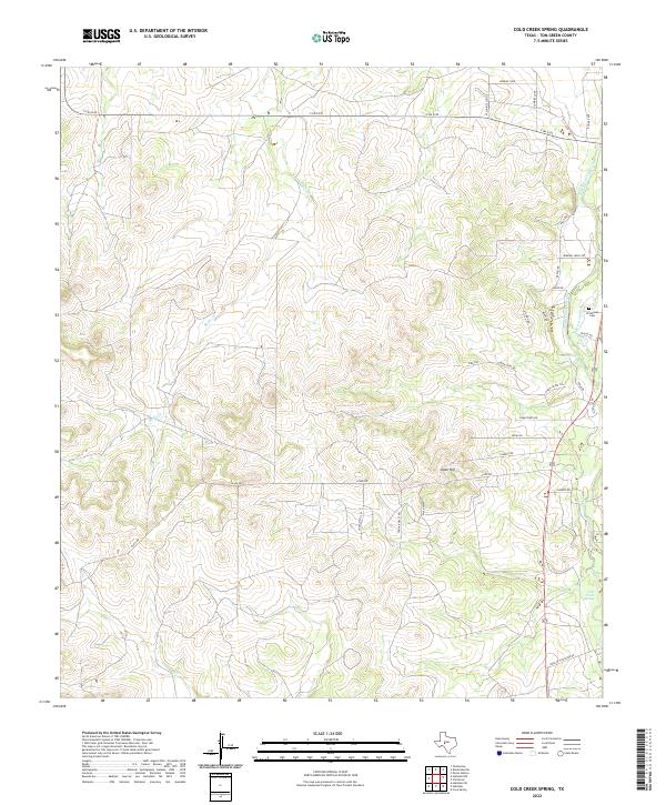 US Topo 7.5-minute map for Cold Creek Spring TX