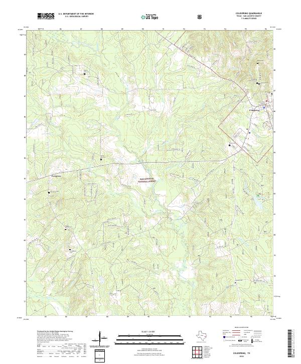 US Topo 7.5-minute map for Coldspring TX