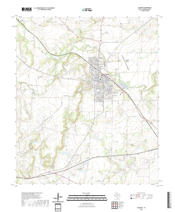 US Topo 7.5-minute map for Coleman TX