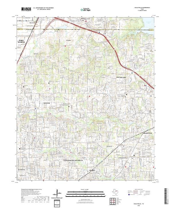 US Topo 7.5-minute map for Colleyville TX