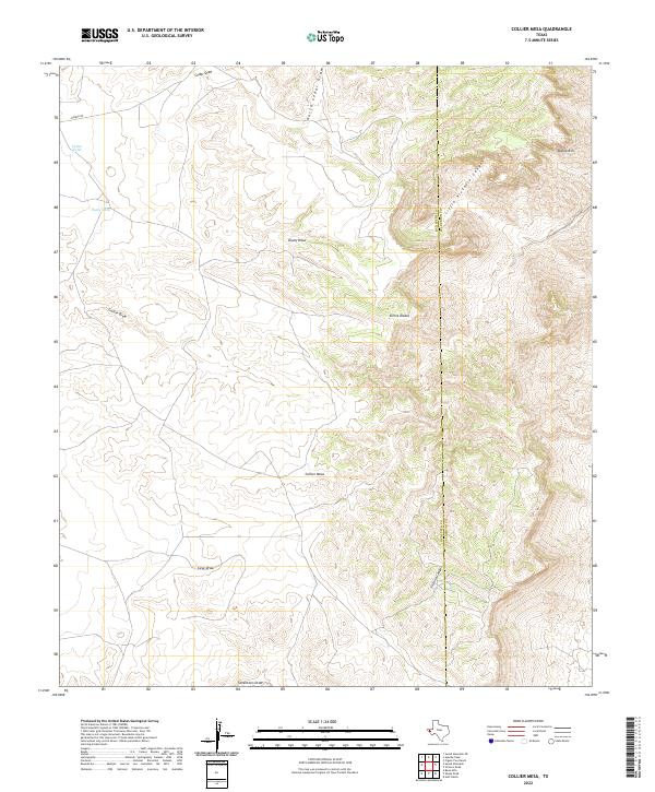 US Topo 7.5-minute map for Collier Mesa TX