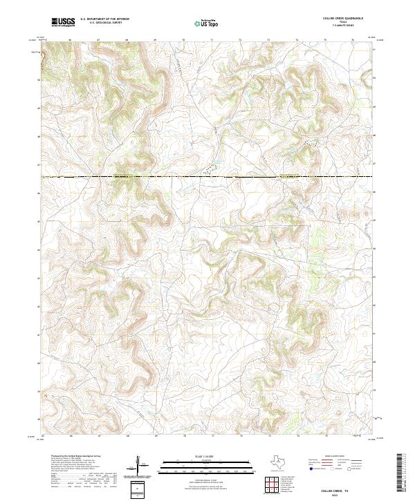 US Topo 7.5-minute map for Collins Creek TX