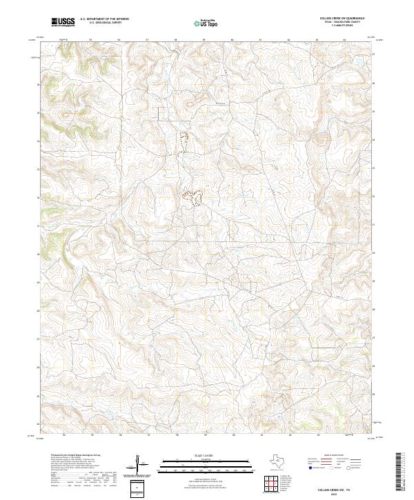 US Topo 7.5-minute map for Collins Creek SW TX