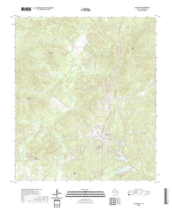 US Topo 7.5-minute map for Colmesneil TX