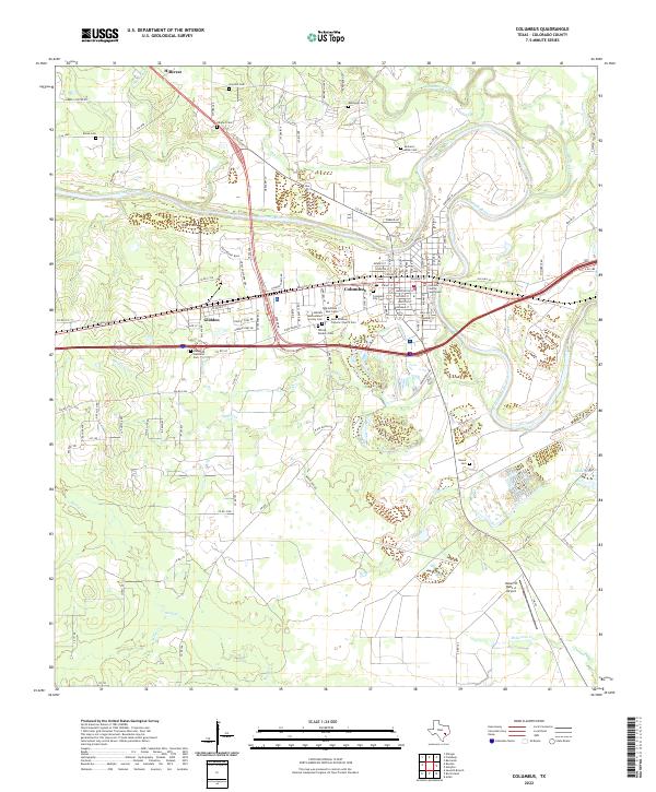 US Topo 7.5-minute map for Columbus TX
