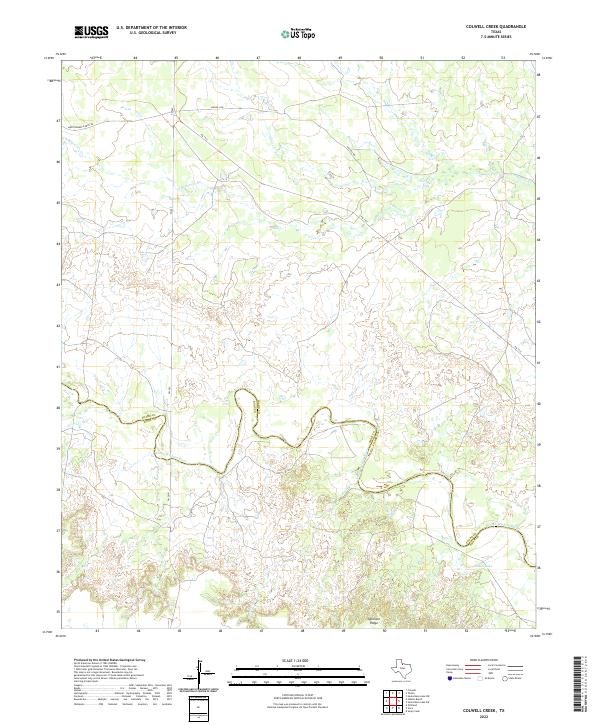 US Topo 7.5-minute map for Colwell Creek TX