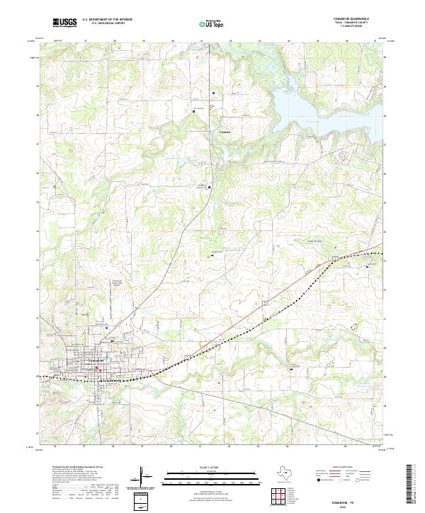 US Topo 7.5-minute map for Comanche TX