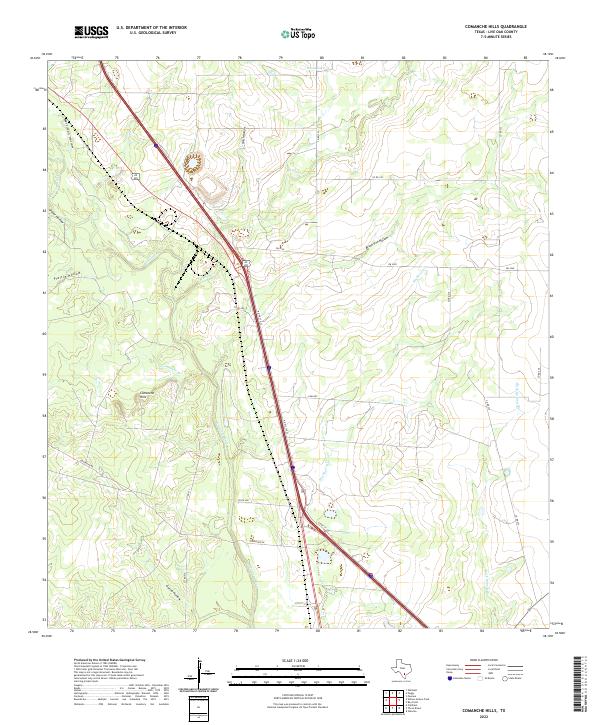 US Topo 7.5-minute map for Comanche Hills TX