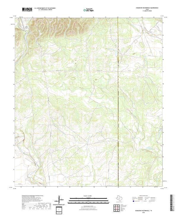 US Topo 7.5-minute map for Comanche Waterhole TX