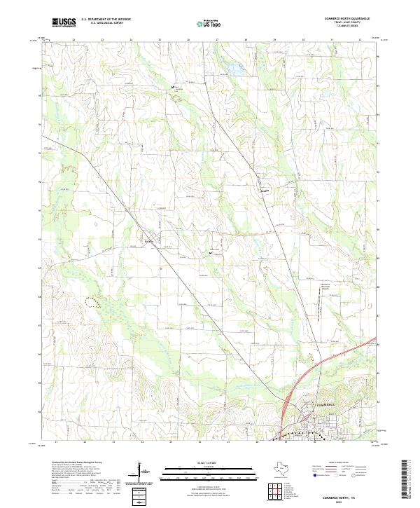US Topo 7.5-minute map for Commerce North TX