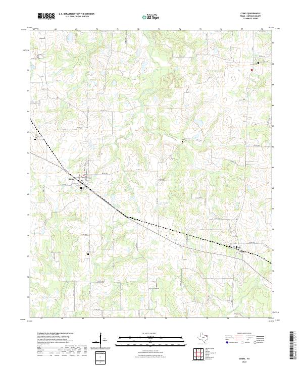 US Topo 7.5-minute map for Como TX