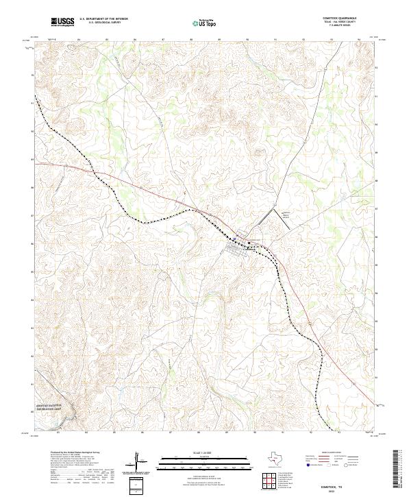 US Topo 7.5-minute map for Comstock TX