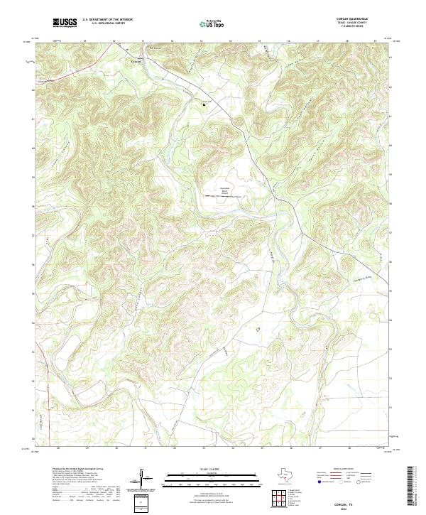US Topo 7.5-minute map for Concan TX