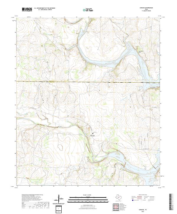 US Topo 7.5-minute map for Concho TX