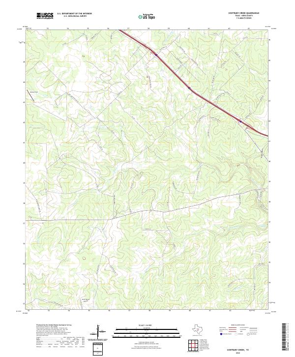 US Topo 7.5-minute map for Contrary Creek TX