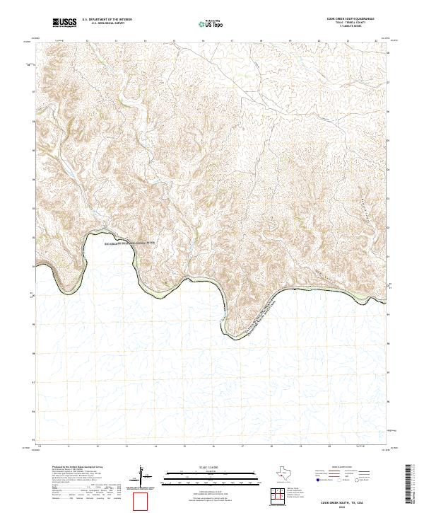 US Topo 7.5-minute map for Cook Creek South TXCOA