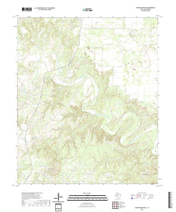 US Topo 7.5-minute map for Cooper Mountain TX
