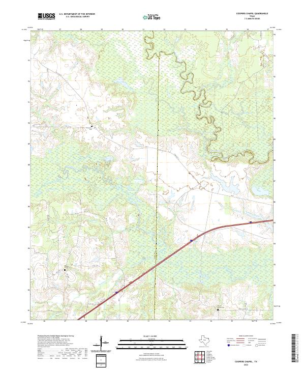 US Topo 7.5-minute map for Coopers Chapel TX