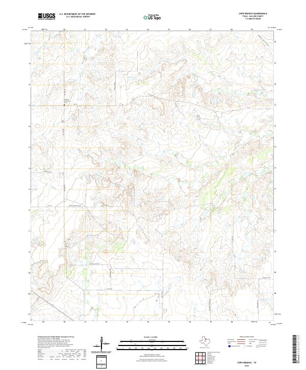 US Topo 7.5-minute map for Cope Branch TX