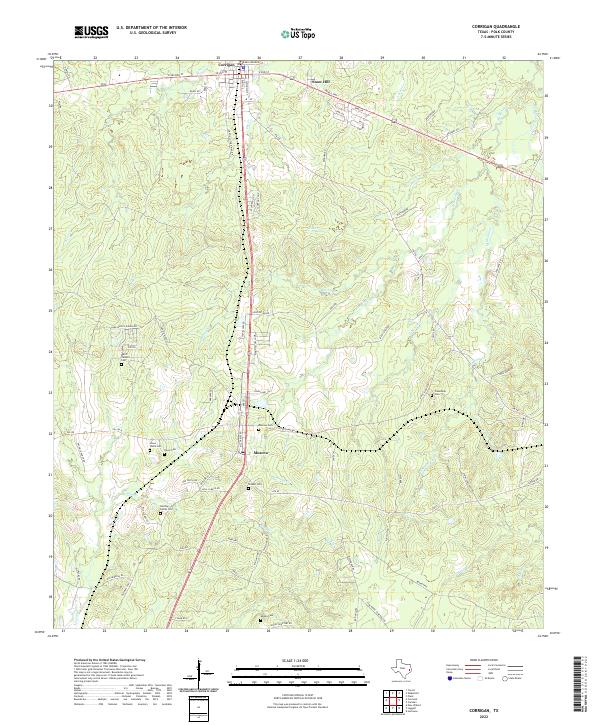 US Topo 7.5-minute map for Corrigan TX