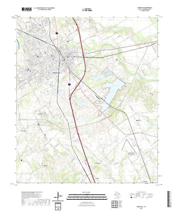 US Topo 7.5-minute map for Corsicana TX