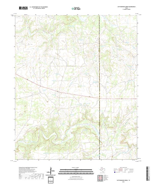 US Topo 7.5-minute map for Cottonwood Creek TX