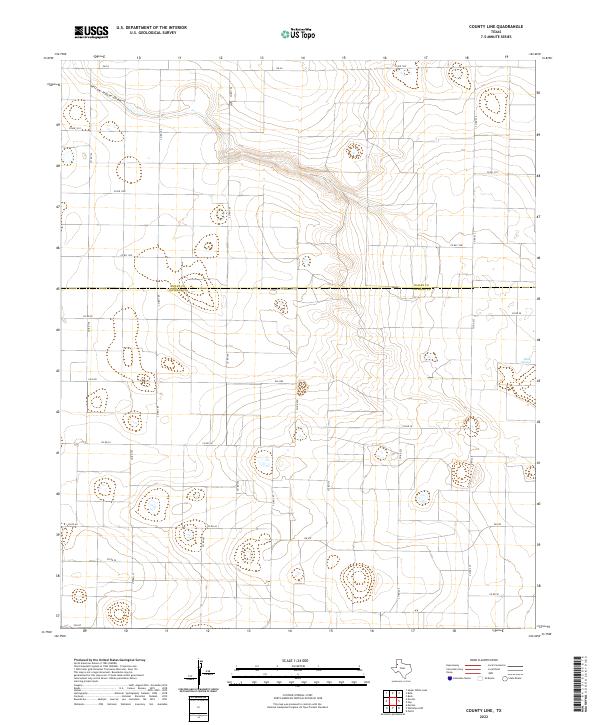 US Topo 7.5-minute map for County Line TX