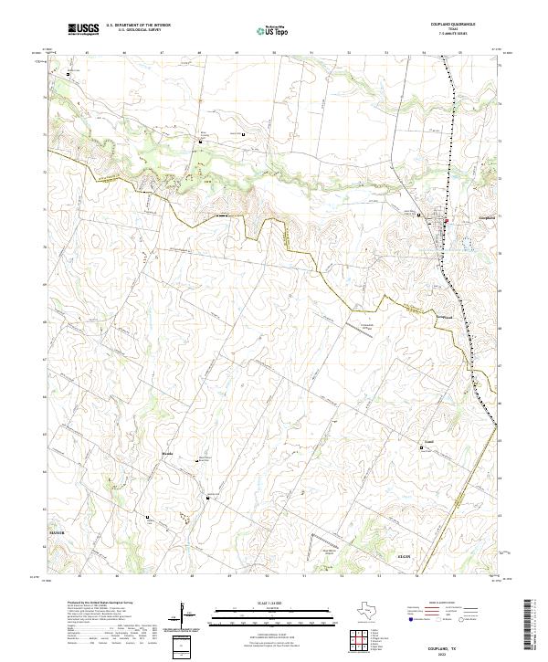 US Topo 7.5-minute map for Coupland TX