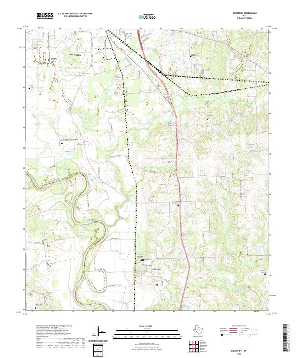 US Topo 7.5-minute map for Courtney TX