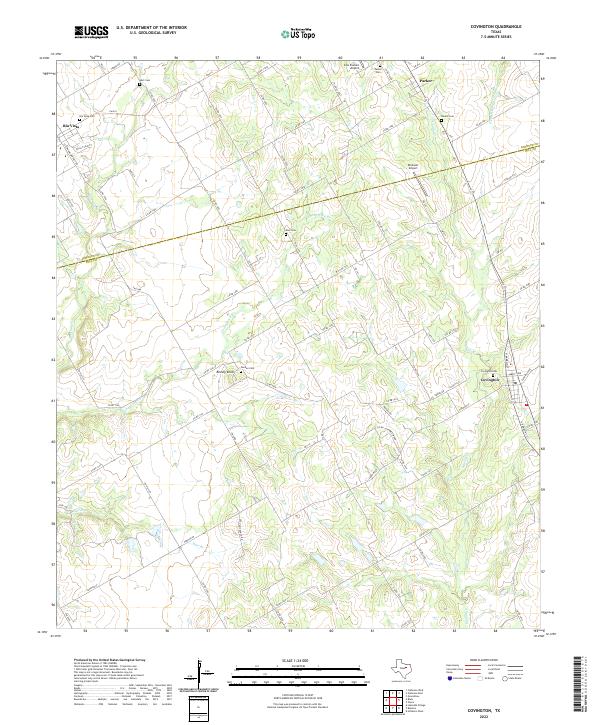 US Topo 7.5-minute map for Covington TX