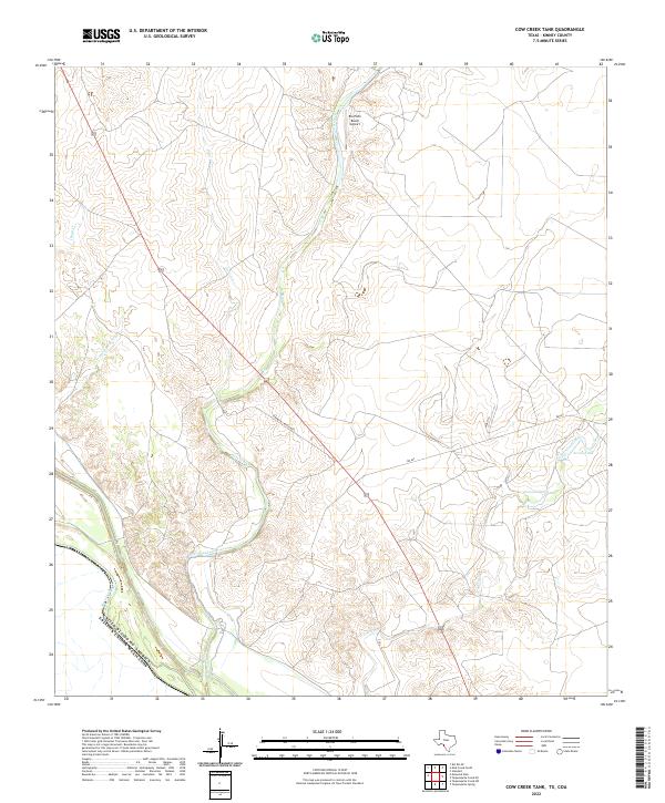 US Topo 7.5-minute map for Cow Creek Tank TXCOA