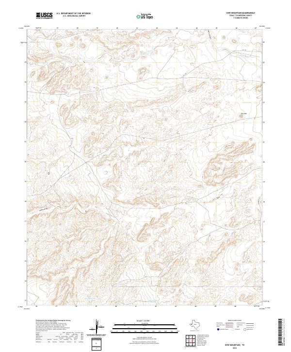 US Topo 7.5-minute map for Cow Mountain TX