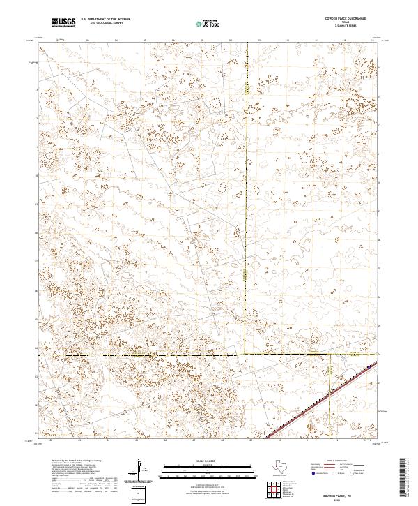 US Topo 7.5-minute map for Cowden Place TX