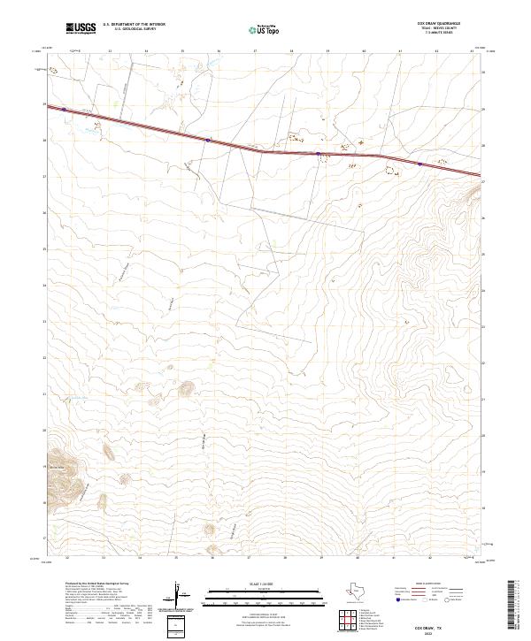 US Topo 7.5-minute map for Cox Draw TX