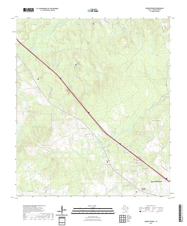 US Topo 7.5-minute map for Crabbs Prairie TX