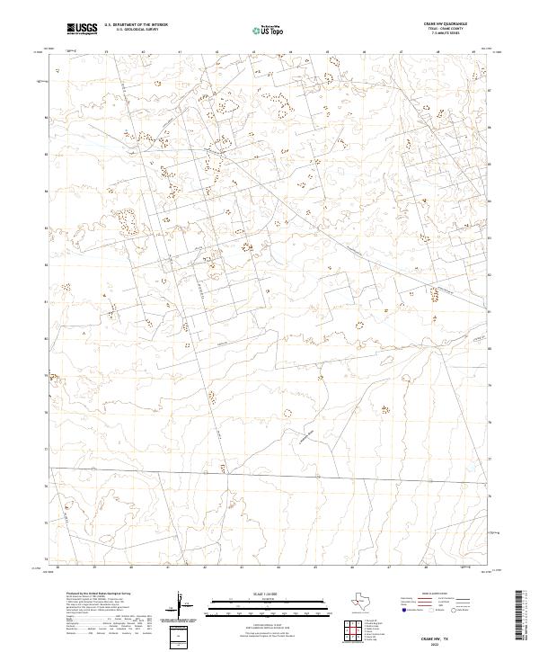 US Topo 7.5-minute map for Crane NW TX