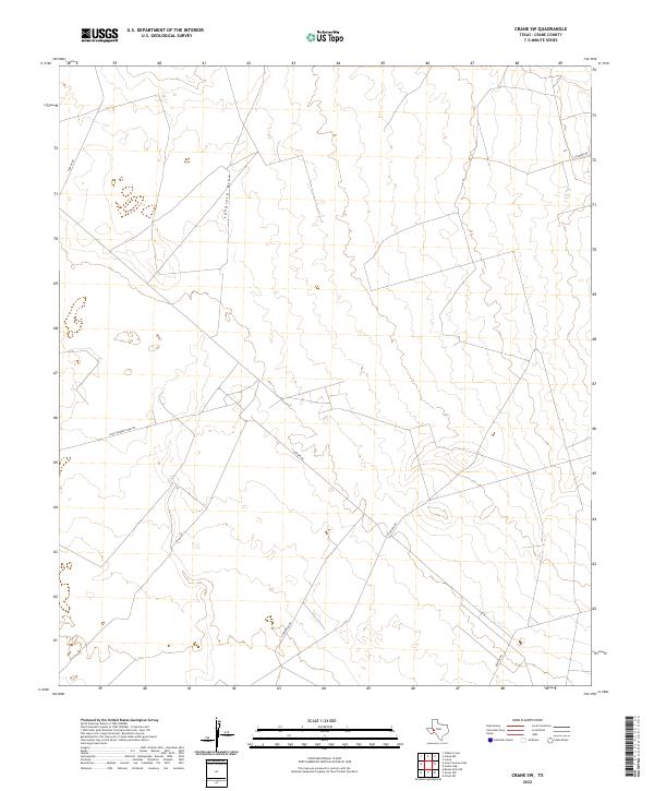 US Topo 7.5-minute map for Crane SW TX