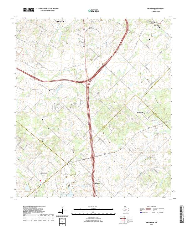 US Topo 7.5-minute map for Creedmoor TX