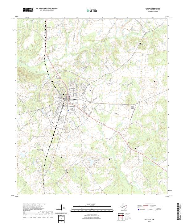 US Topo 7.5-minute map for Crockett TX