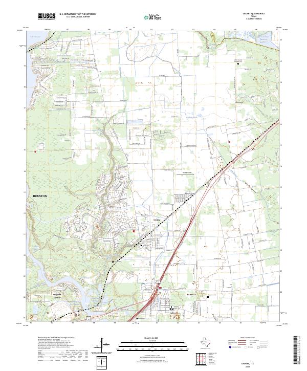 US Topo 7.5-minute map for Crosby TX